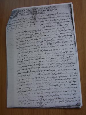 Documento de alquiler de pastos para Transhumancia. Siglo XVII